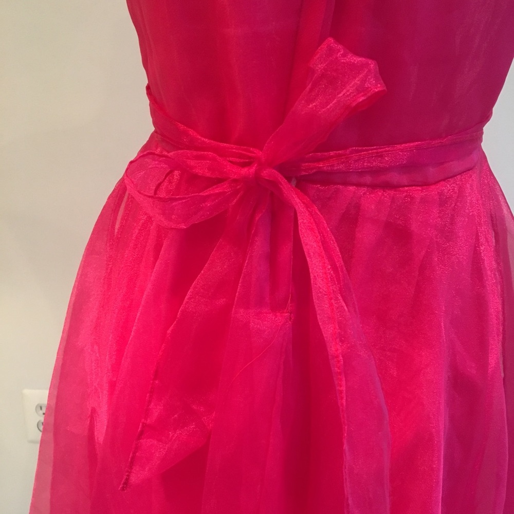 Vintage retro Frothy Pink Taffeta Prom Dress - Picture 7 of 7